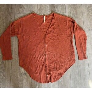 The Group Babaton Oversized VNeck Button Down Waffle Knit LongSleeve Size Large